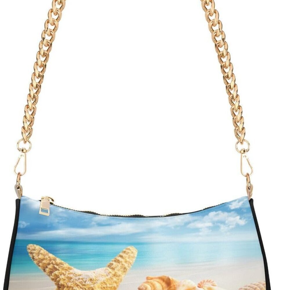 Women’s Beach Shoulder Bag Polyester Small Clutch Hobo Tote with Zipper